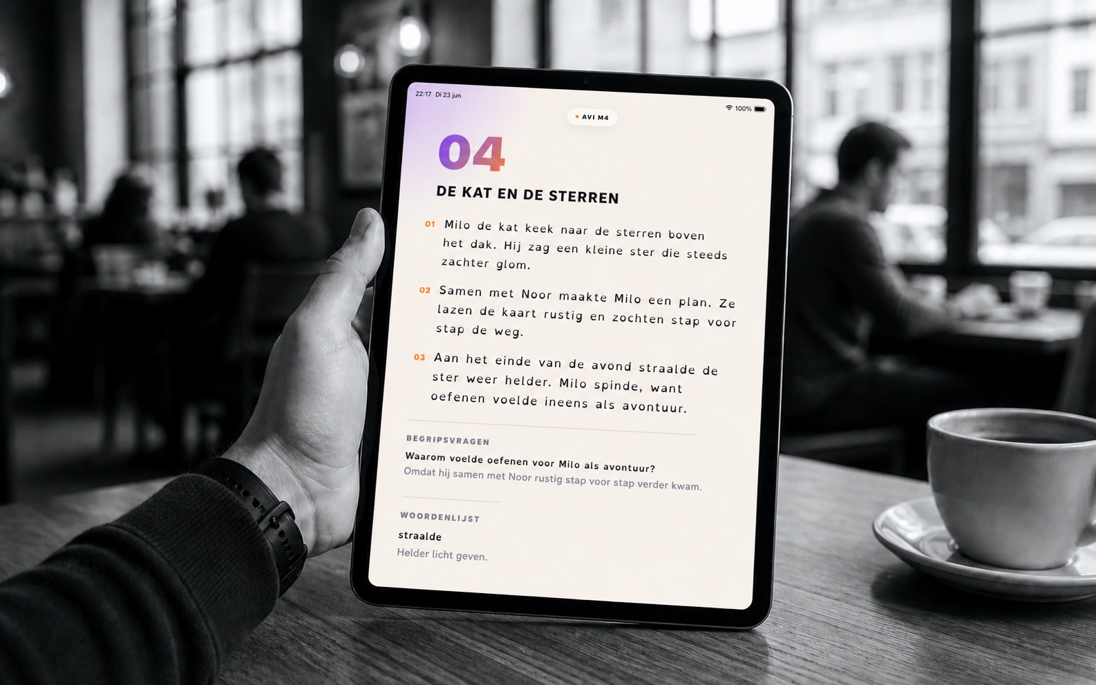 EVI-app in gebruik op een iPad